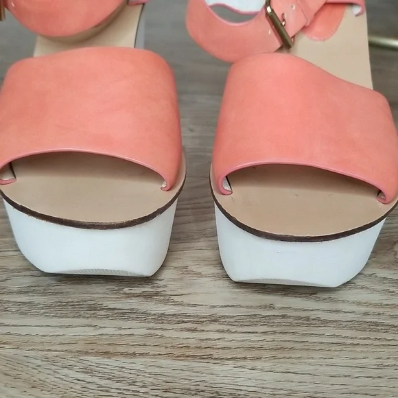 Topshop Womens Coral White Platform Wedge Heel Sandals - Picture 2 of 14